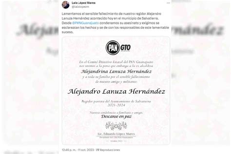 Asesinan A Alejandro Lanuza Regidor De Salvatierra Guanajuato