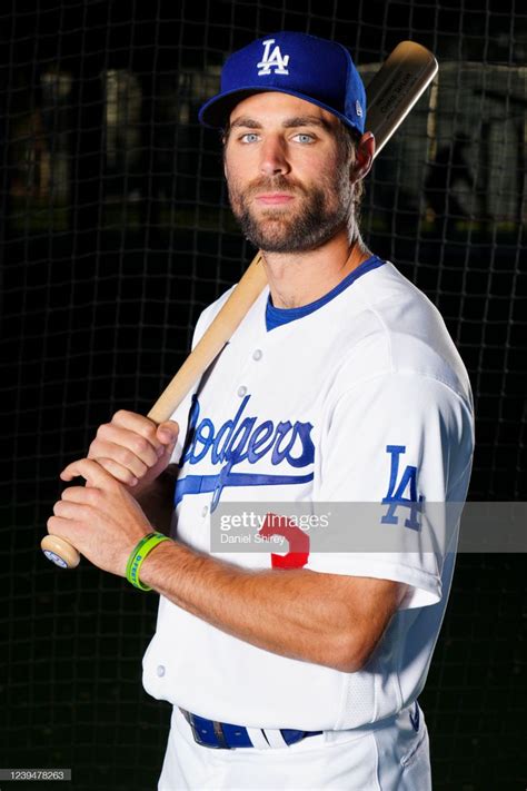 Poses For A Photo During The Los Angeles Dodgers Photo Day At Los