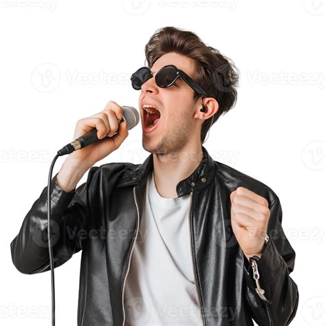 Ai Generated Guy Sings Karaoke On Transparent Background 42152910 Png