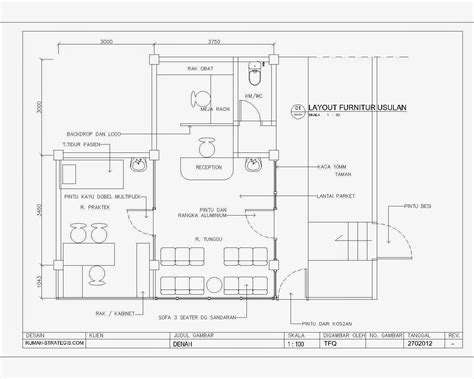 Dvd Gambar Kerja Denah Layout Furnitur Perencanaan Klinik Depok