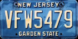 New Jersey VFW Veterans Of Foreign Wars License Plates