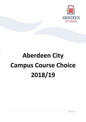 Calam O Aberdeen City Campus Course Choice School Courses