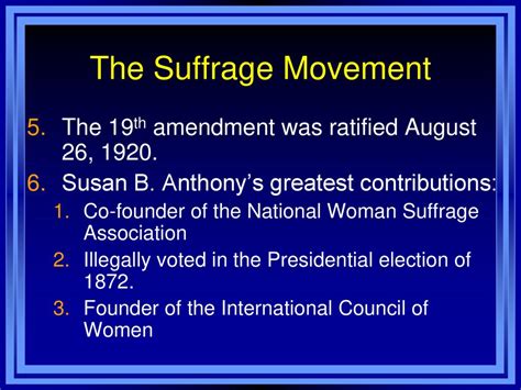 The Suffrage Movement Main Idea Many Progressives Joined The Suffrage