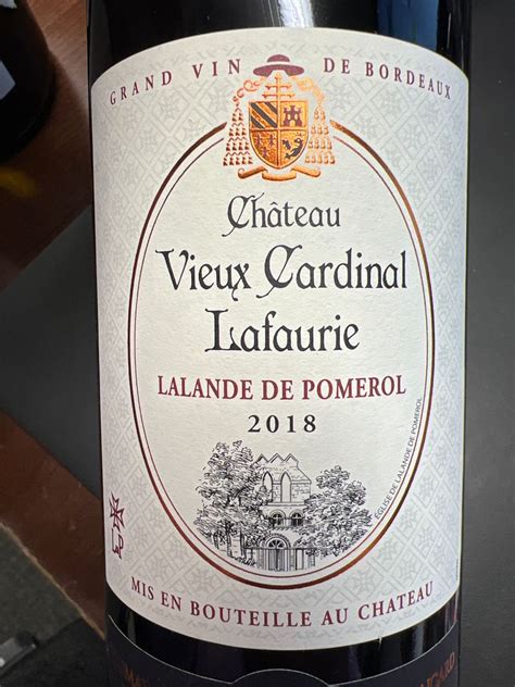 2018 Château Vieux Cardinal Lafaurie France Bordeaux Libournais