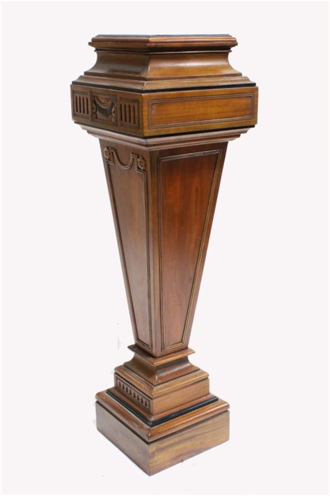 Plinth Wood Stepped Tapered Pedestal Architectural Museum Look Wood