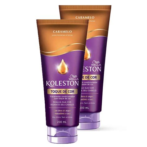 Tratamento Condicionador Koleston Toque De Cor Caramelo 200ml Kit