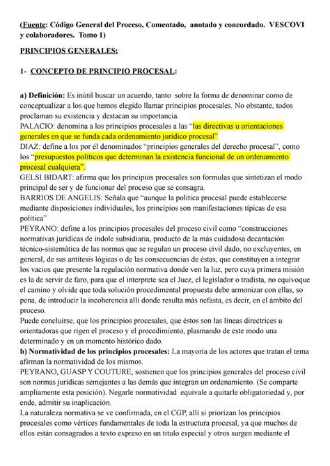 Principios Procesales Fuente Código General Del Proceso Comentado Anotado Y Concordado