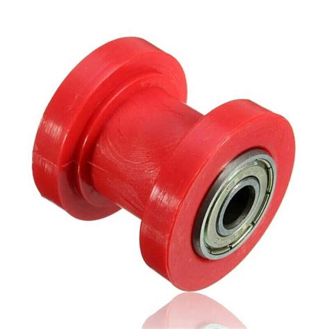 Red 8mm Chain Roller Slider Tensioner Adjuster Pulley Wheel For Dirt