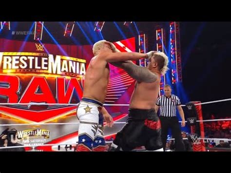 Cody Rhodes Vs Solo Sikoa Wwe Raw March Wwe Raw