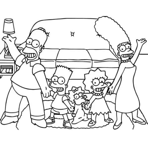 Simpsons Family coloring page - Download, Print or Color Online for Free