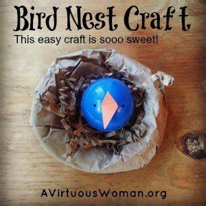 {Paper Bag} Baby Bird Nest Craft