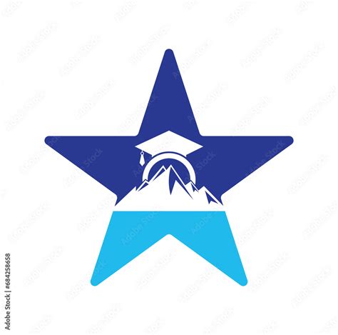 Mountain education star shape concept logo design icon template ...