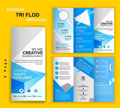 plantilla de folleto de folleto comercial tríptico moderno creativo