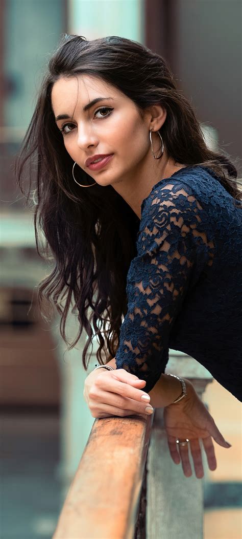 1080x2400 Black Hair Girl Blue Dress Balcony 4k Google Pixel 7 ,HD 4k ... 