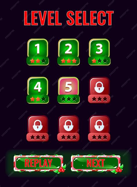 premium vector menu gui level selection interface