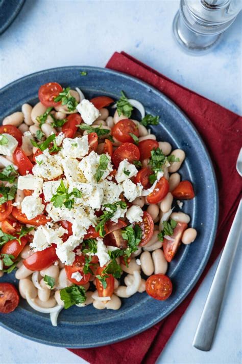 Wei E Bohnen Tomaten Salat Mit Feta Schnelle Einfache Rezepte