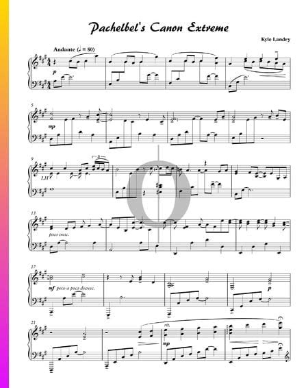 Pachelbel S Canon Of Healing Kyle Landry Piano Sheet Music Oktav