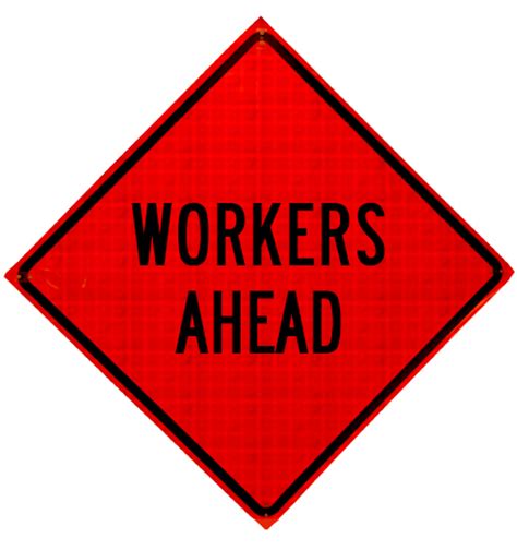 Workers Ahead Roll-Up Sign from Dornbos Sign & Safety Inc.