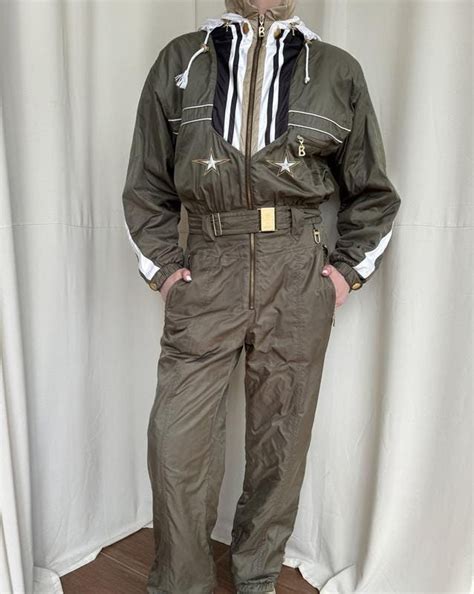 Bogner Vintage One Piece Ski Suit Jumpsuit Khaki Y2K Women's Stars - Etsy