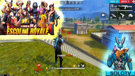 FREE FIRE AO VIVO NOVO ESCOLHA ROYALE SOLOTV DA MIRA ALEIJADA