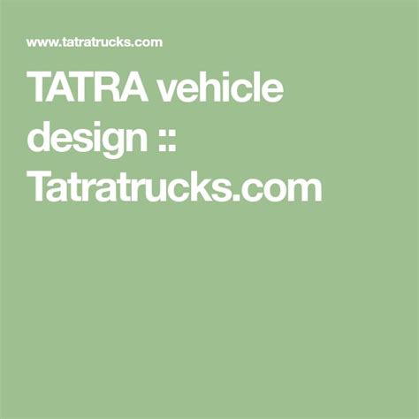 TATRA vehicle design :: Tatratrucks.com | Vehicle design, Vehicles, Design