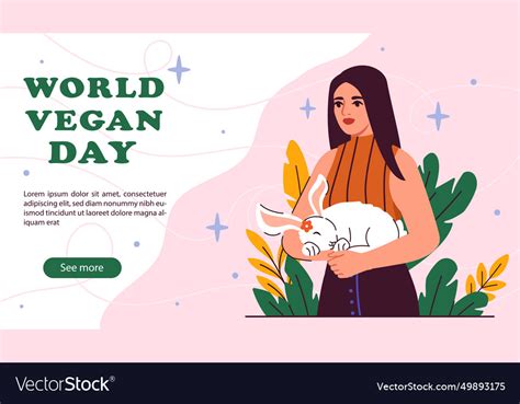 World vegan day poster Royalty Free Vector Image