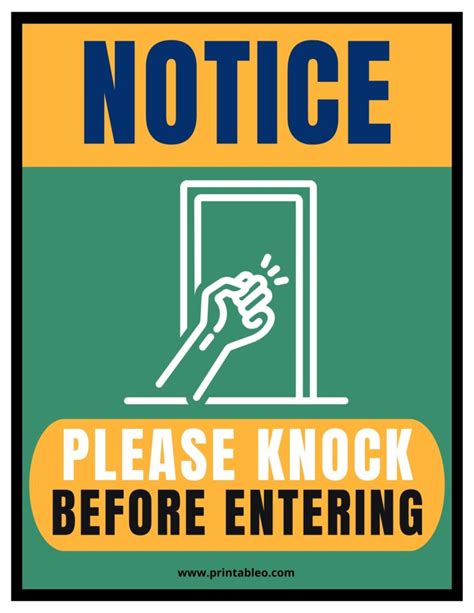 20 Printable Please Knock Signs