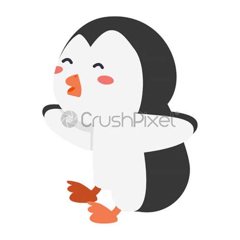 Cute Happy Penguin Cartoon Vector Stock Vector Crushpixel