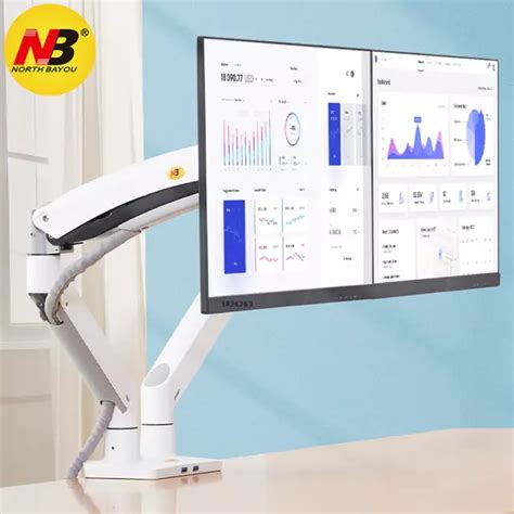 NEW NB F195A Aluminum 22-32 Inch Dual LCD LED Monitor Mount Gas Spring ...