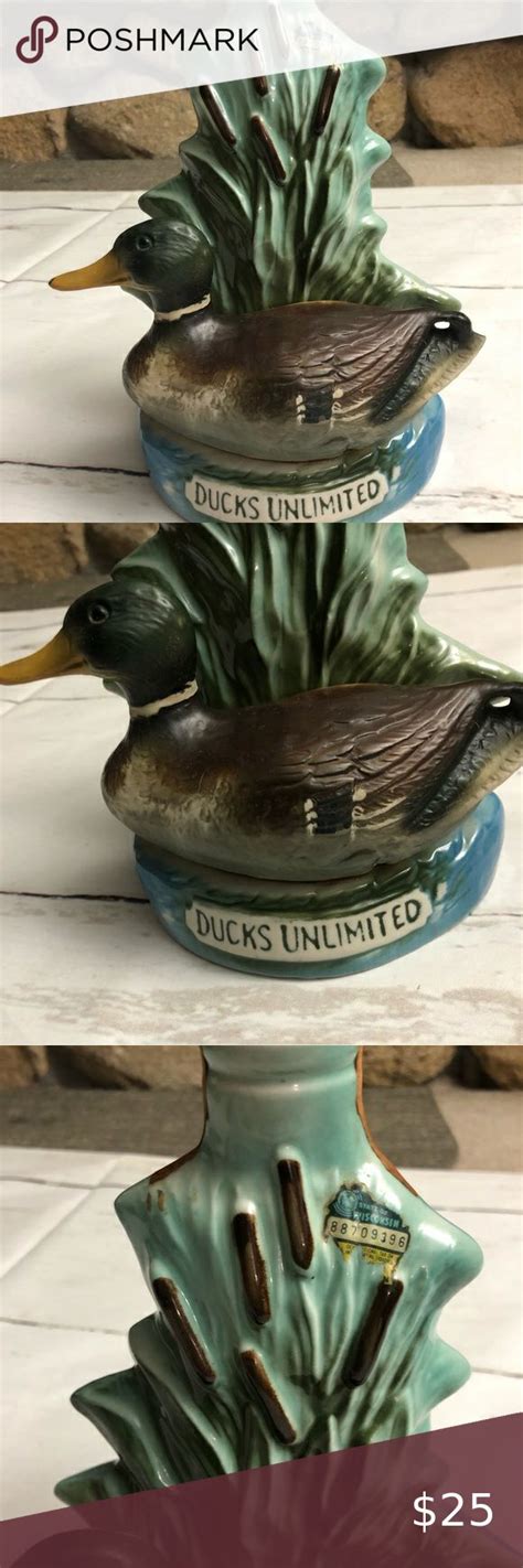 Jim Beam Ducks Unlimited Vintage Collectible Bourbon Whiskey Decanter