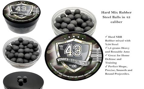 Hard Mix Rubber Steel Balls Cal Count Grams Projectiles