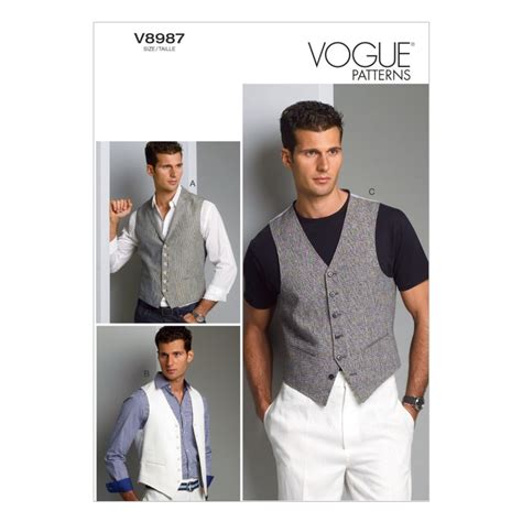 Vogue Sewing Pattern V8987 Men S Waistcoat Vest