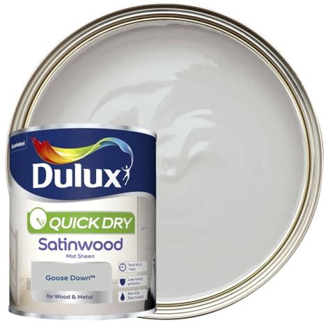 Dulux Quick Drying Satinwood Paint - Goose Down - 750ml | Wickes.co.uk