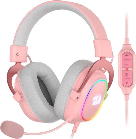 Redragon H510 Zeus X Rgb Pink Wired Gaming Headset 71 Surround Sound 53mm Audio Drivers In