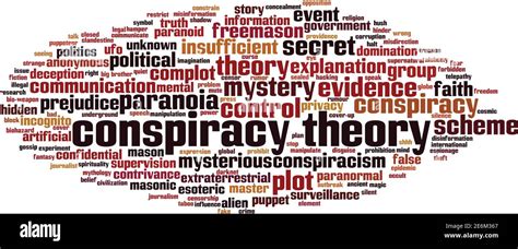 Conspiracy Theory Word Cloud Concept Collage Made Of Words About