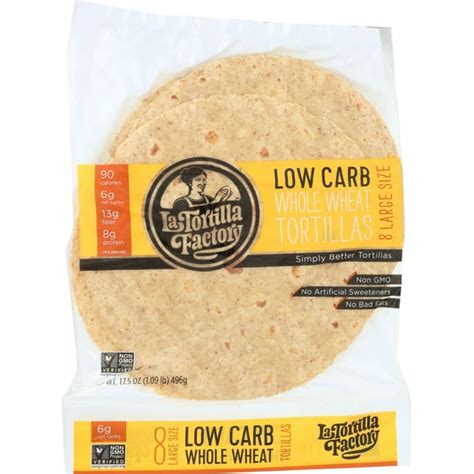 La Tortilla Factory Low Carb Whole Wheat Tortillas 17 5 Oz 8 Ct