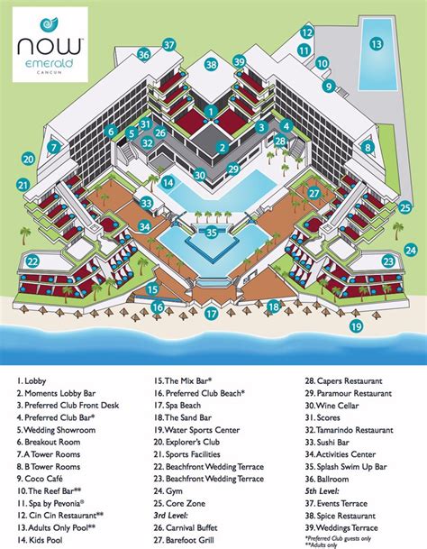 Resort Map | Now Emerald Cancun Resort and Spa | Cancun, Mexico