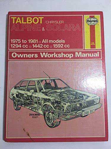 Talbot Alpine And Chrysler Solara All Models 1975 To 1981 1294cc