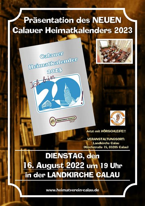 Präsentation Heimatkalender 2023 Stadt Calau