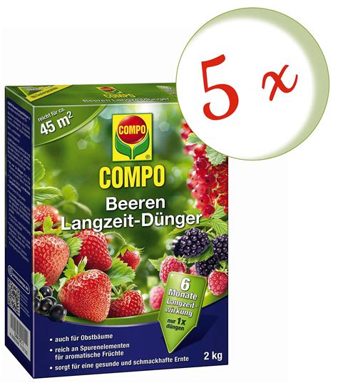 5 x COMPO Beeren Langzeit Dünger 2 kg Fruugo SE