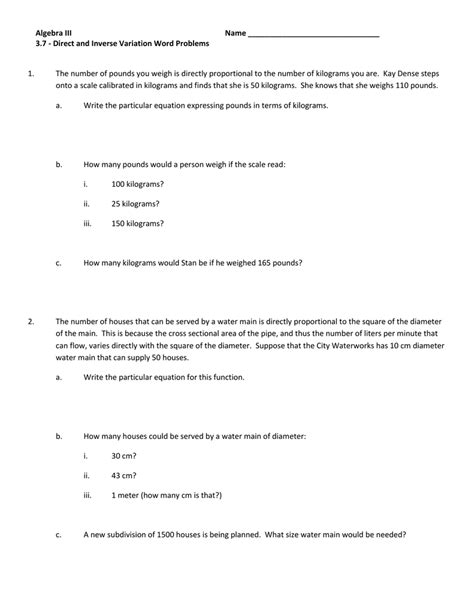 36 Direct Variation Worksheet With Answers Support Worksheet