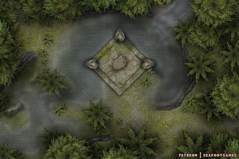 Free Ancient Sacrificial Shrine 20x30 Battlemap [oc] R Dnd