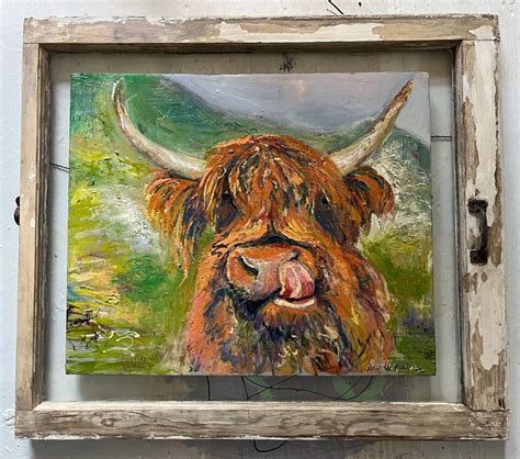 Ginger Scottish Highland Cow Oil Paintings Ebay