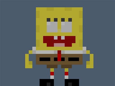 Famous Characters In Pixel Art SpongeBob SquarePants From SpongeBob