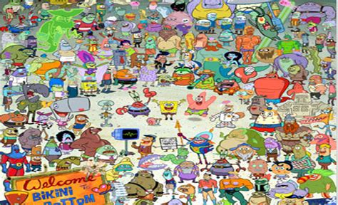 All Of The Spongebob Characters Wallpaper Spongebob Cartoon Wallpaper