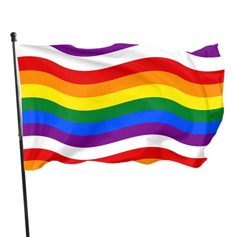 Sunfloral Pride Flag 3x5 Ft Rainbow Wave Parade Flag