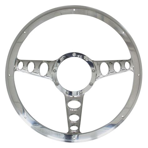 Billet Specialties® 30445 3 Spoke Standard Series Outlaw Style Steering Wheel With Polished Spokes