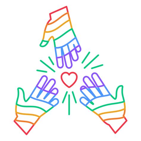 Rainbow Hands Stroke Png And Svg Design For T Shirts