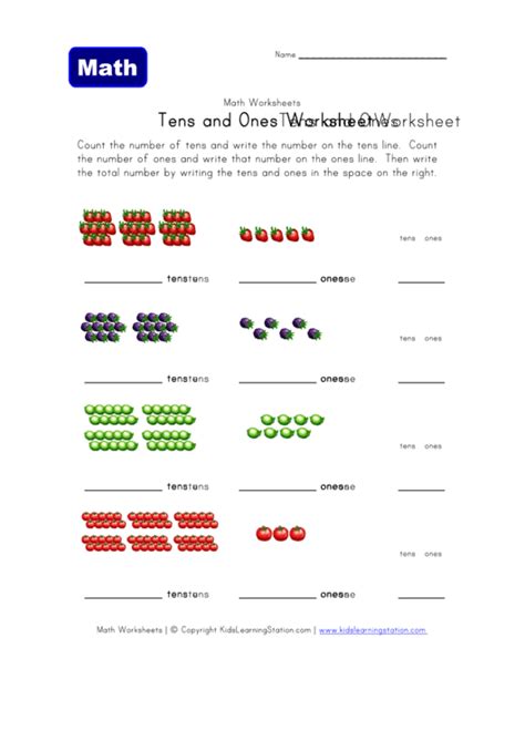 Tens And Ones Worksheet Printable Pdf Download