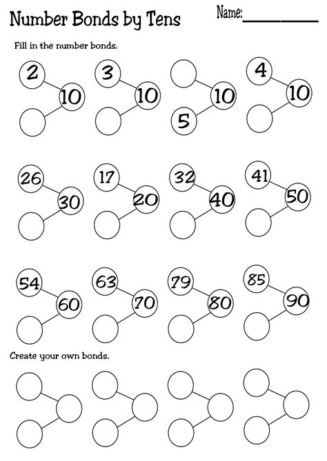 Number Bonds Worksheet For Grade 1